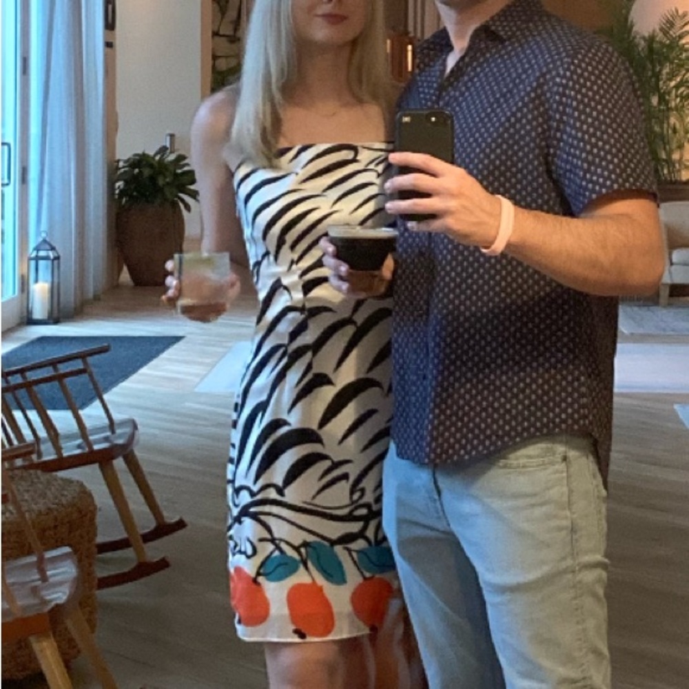 STAUD Tangerine Zebra Dress